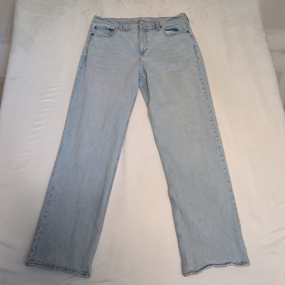 Abercrombie & Fitch Women's Flare Wide Leg Jeans Size 14 (Plus) - Light Blue - Picture 3 of 9